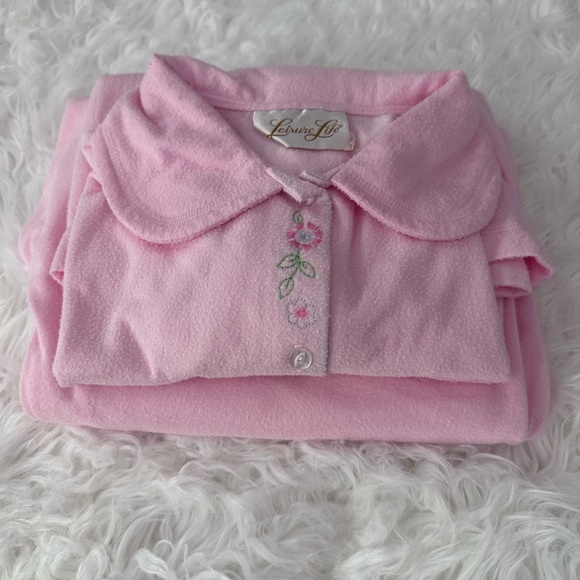 Leisure Life vintage pink lounge set 100% polyester Sz L - Picture 7 of 10